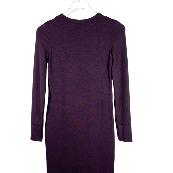 FRENCH CONNECTION Wine Color Long Sleeve Crewneck Midi Sweater Dress - Picture 9 of 10